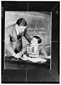 Teacher and pupil. Sourced from the Library of Congress.