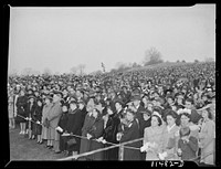 Washington, D.C. People attending New York Avenue Presbyterian church Easter sunrise service at Fort Lincoln Heights on Bladensburg Road. Sourced from the Library of Congress.