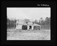 New barn under construction. Pembroke Farms, North Carolina. Sourced from the Library of Congress.