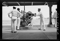 [Untitled photo, possibly related to: U.S. Naval Academy, Annapolis, Maryland. Instruction in gunnery]. Sourced from the Library of Congress.