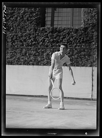 U.S. Naval Academy, Annapolis, Maryland. Playing tennis. Sourced from the Library of Congress.