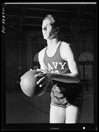U.S. Naval Academy, Annapolis, Maryland. Basketball player. Sourced from the Library of Congress.