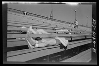 U.S. Naval Academy, Annapolis, Maryland. Rowing crew resting. Sourced from the Library of Congress.