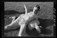 [Untitled photo, possibly related to: U.S. Naval Academy, Annapolis, Maryland. Wrestling]. Sourced from the Library of Congress.