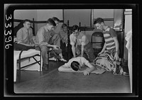 [Untitled photo, possibly related to: Keysville, Virginia. Randolph Henry High School. First aid group in school dispensary]. Sourced from the Library of Congress.