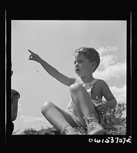 Dresher, Pennsylvania. The son of the owner of the Spring Run Farm. Sourced from the Library of Congress.