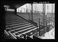 Philadelphia, Pennsylvania. Grandstand of a baseball park at Girard Avenue and Parkside Avenue. This field is used principally by the  League. Sourced from the Library of Congress.