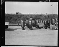 B-29 Super Fortress bomb load. This is the largest laod that the B-29 has carried to date. A total of ten tons. Sourced from the Library of Congress.