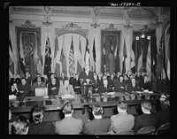 Washington, D.C. Joseph C. Grew, Undersecretary of State for the United States and foreign officials and representatives signing the declaration by United Nations and lend-lease agreements. Sourced from the Library of Congress.