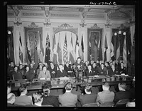 Washington, D.C. Joseph C. Grew, Undersecretary of State for the United States and foreign officials and representatives signing the declaration by United Nations and lend-lease agreements. Sourced from the Library of Congress.