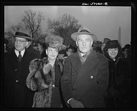 Mr. Vladimir Hurban of Czechoslovakia and other guests on the South Lawn of the White House to hear President Roosevelt's fourth term inaugural address. Sourced from the Library of Congress.