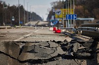 Devastation in Bucha, Ukraine. 