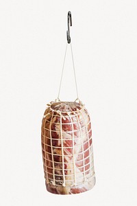 Cured ham sticker, Charcuterie meat isolated image psd