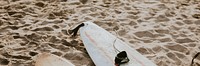 Surfboard mockup on the beach