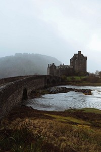 Misty view of Eilean Donan Castle, United Kingdom