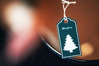 Closeup of a Christmas tag decorations