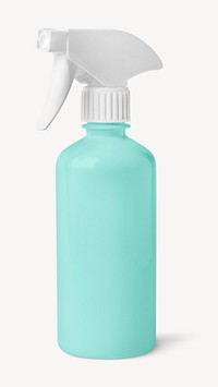 Green spray bottle, laundry equipment isolated image psd