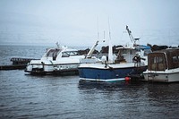 Fishing boats docking at the Faroe Islands