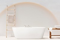 Spa treatment set in minimal bathroom interior