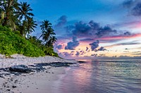 Tropical beach sunset landscape, free public domain CC0 photo