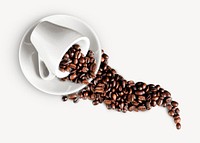 Coffee beans cup collage element, food & drink design psd