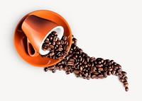 Coffee beans cup collage element, food & drink design psd