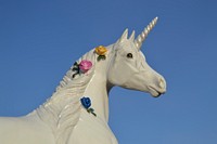 Free white unicorn statue image, public domain CC0 photo.