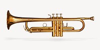 Trumpet sticker, musical instrument isolated image psd