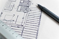 Free architect blueprint image, public domain architecture CC0 photo.