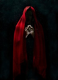 Free man in red cloak image, public domain Halloween CC0 photo.