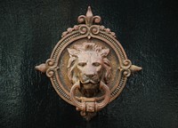 Free lion head door knob image, public domain CC0 photo.