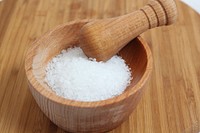 Free sea salt in pestle and mortar image, public domain CC0 photo.