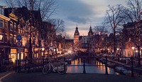 Free Amsterdam in the evening image, public domain traveling CC0 photo.