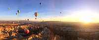 Free hot air balloon at dawn image, public domain travel CC0 photo.