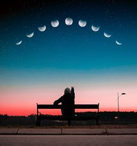 Free moon phases image, public domain astronomy CC0 photo.