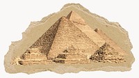 Egyptian pyramid, ripped paper collage element