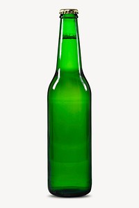 Beer bottle collage element, drink design psd