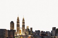 Kuala Lumpur skyline background, nighttime  