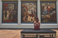 The Louvre museum gallery, Paris, France - 02/08 2017