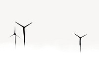 Wind turbine collage element, silhouette, off white design psd