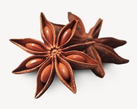 Star anise sticker, food ingredient isolated image psd