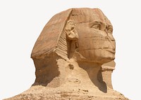 Great Sphinx of Giza sticker, travel landmark isolated image psd