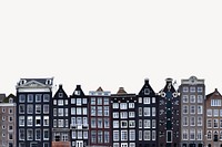 Amsterdam border collage element, travel destination psd