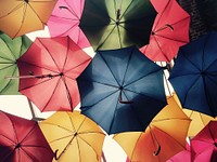 Free colorful umbrella aesthetic background, public domain CC0 photo.