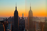 Free New York City at sunset image, public domain urban CC0 photo.