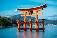 Free Hiroshima torii gate image, public domain Japan CC0 photo.