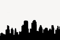 Skyline silhouette background, cityscape in black psd