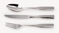 Cutlery collage element, utensil design psd