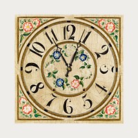 Vintage clock illustration vector, remixed from artworks by Gene Luedke