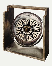 Vintage compass illustration vector, remixed from the artwork by Charles Lemcke